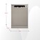 Nobel 12 Place Settings Dishwasher, Mechanical Control, 12L Water Consumption, 6 Programs, LED Display, Delay Start, Half Load Option (Eco Wash), Self Clean Option, NDW6012 Silver