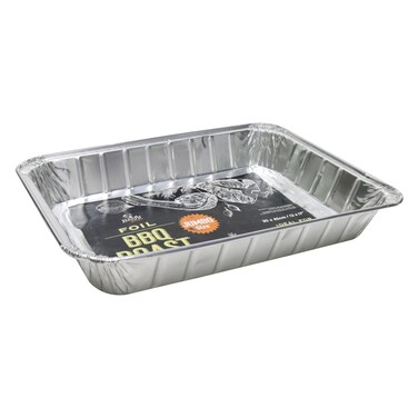 Uncle Bills Beefy Boy Bbq Roast Rectangular Tray Jumbo 30X45Cm Silver
