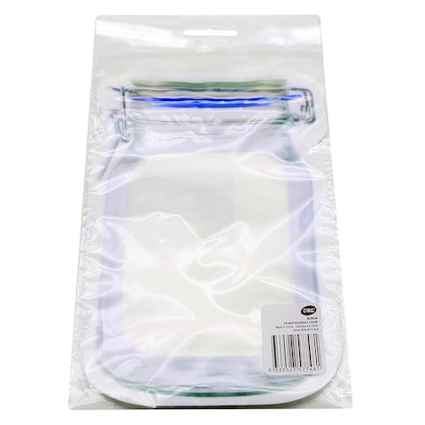 Uncle Bills Multipurpose Reusable Zip Bag 2 Pieces Clear