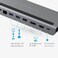Powerology USB-C Hub 11 In 1 Multi-Port Adapter With Laptop Stand 100W PD, Aluminum Body USB Hub With HDMI 4K Ultra HD, VGA Ethernet 1000Mbps, Compatible For MacBook Pro/Air - Gray (P11CHBMCGY)