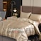 Luna Home Silky Satin, King Size 6-Piece Bedding Set, Plain Beige Color