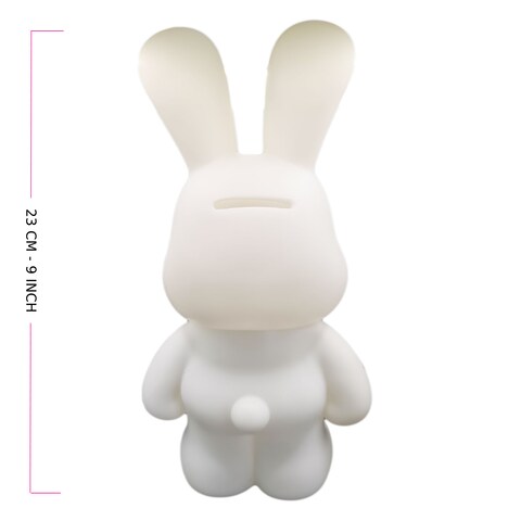 DIY MONEY SAVING COOL BUNNY (8.6 inch - 23 cm) ACRYLIC FLOW POUR PAINT SET COLORS: Light-Pink, Silver, Black. Dubai Drip Arts and Crafts.