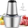 Generic Meat Grinder Electric Food Processor &amp; Vegetable Garlic Chopper-UK Plug 2L Stainless Steel Bowl Meat Blender Food Chopper