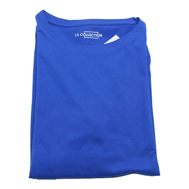 LA Collection Short Sleeve Round Neck T-Shirt_Royal Blue_L+