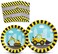 Wernnsai Construction Party Supplies, 48Pcs Disposable Dump Truck Themed Tableware Set For Boys Kids Birthday Dinner Dessert Plates And Napkins Serves 16 Guests