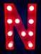 LED Marquee Letter Light Sign Wooden Red (N) 25cm
