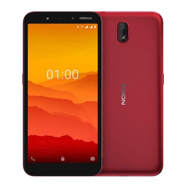 نوكيا C1 - موبايل 6.5 بوصة 16 جيجابايت/1 جيجابايت بشريحتين اتصال الجيل الثالث - أحمر