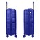 Hard Case Large Checked Luggage Trolley For Unisex Polypropylene Lightweight 4 Double Wheeled Suitcase With Built In TSA Type Lock Travel Bag KH1005 Navy Blue