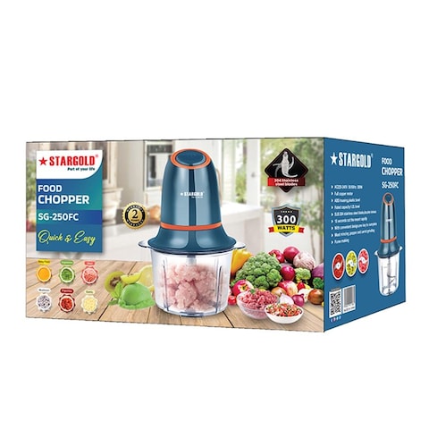 STARGOLD Food Chopper 300W 1.2L Capacity 304 Stainless Steel Blade Full Copper Motor Chopper