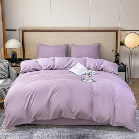 Deals For Less Luna Home Premium Quality Basic Single Set Of 4 Pieces, Duvet Cover Set, Lavender