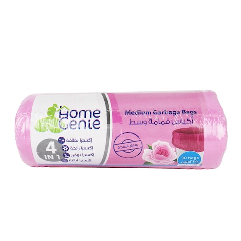 Home Genie Garbage Bags with Rose Scent - 50 x 55 Cm