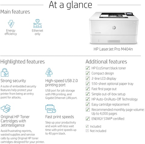 HP LaserJet Pro M404n Printer