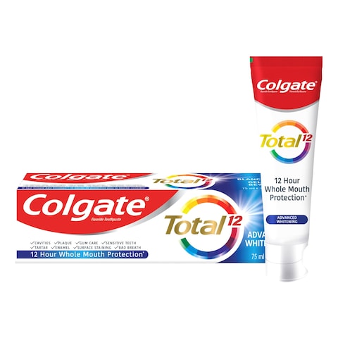 Colgate Total 12 Hour Protection Advanced Whitening Toothpaste 75ml