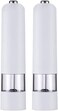 Set of 2 Professional Salt &amp; Pepper Mills, Electric Grinder, Adjustable Coarseness, Seasoning Bottle for Salt, Pepper, Dried Herbs, Spices (White)