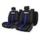Sparco - Universal Polyester Seat Cover Set Without Zipper And Airbag, Blue Line.
