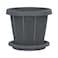 Cosmoplast Cedargrain Flower Pot With Tray Dark Grey 12inch