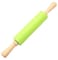 Generic Silicone Non-Stick Rolling Pin Wooden Handle Flour Dough Pastry Roller Baking Tools