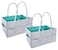 Star Babies - Diaper Caddy Organizer Pack of 2 - Grey Green