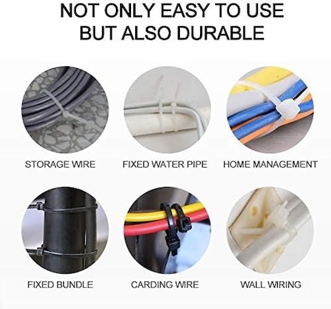 AL ARQAM Zip Ties, 100 Pcs 2.5x150 MM Cable Tie, Adjustable Durable Self-locking Nylon Zip Cable Ties for Home Office Garage Workshop