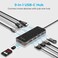 Compact Multiport USB-C Hub with 100W Power Delivery