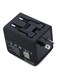 Generic 2-Port Worldwide Universal Travel USB Adapter Black