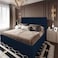In House Berlin Linen Bed Frame - King - 200x180cm - Dark Blue