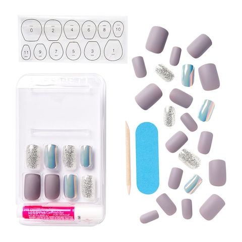 Kiss Glam Fantasy 3D Diamond False Nails Multicolour 28 PCS