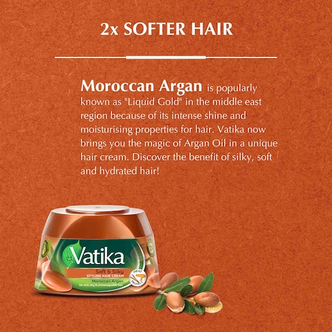 Dabur Vatika Naturals Moroccan Argan Soft And Silky Hair Cream Brown 140ml