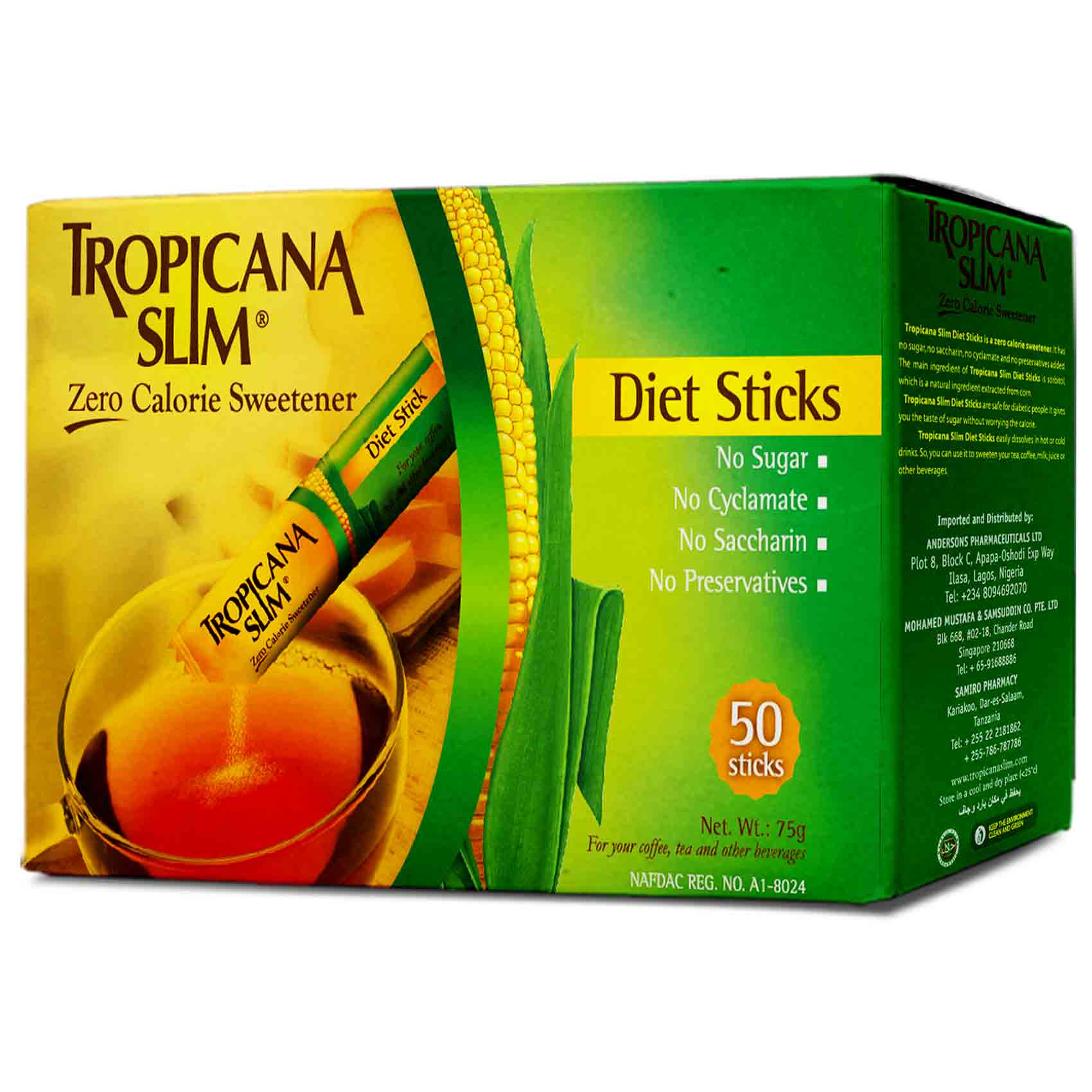 Tropicana Slim Sugar Free Sweetener 50 Sticks
