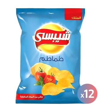 شيبسي رقائق بطاطس - طعم طماطم - 62 جرام - 12 كيس