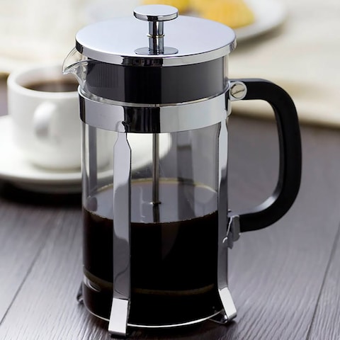 French Press Coffee Maker, 1000ML Coffee Plunger, Small Tea Press, Borosilicate Glass with Stainless Steel Stand/Filter