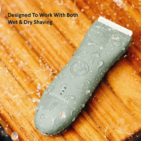 Meridian The Trimmer Electric Below-The-Belt Trimmer Built For Men, Effortlessly Trim Pesky Hair, Waterproof Wet/Dry Groin &amp; Body Shaver, 90 Minute Battery Life (Sage)