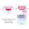 Decdeal - Multifunctional Portable Electric Heating Lunch Box Food Heater Food Warmer with Removable Stainless Steel Container for Home Office(EU-Plug)