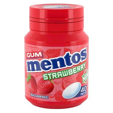 Mentos Sugar Free Strawberry Chewing Gum  40 Pieces