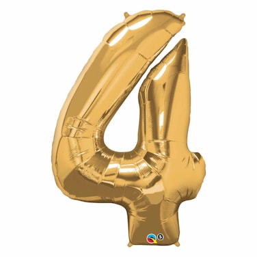 Qualatex 30485 Number 4 Foil Balloons 41 Inch Gold