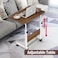 ECVV Mobile Side Table Movable Adjustable Laptop Computer Desk with Wheels Rolling Cart Portable Beside Sofa Couch Bed C-Shaped Dinner Tray Tables End Table for Living Room Bedroom