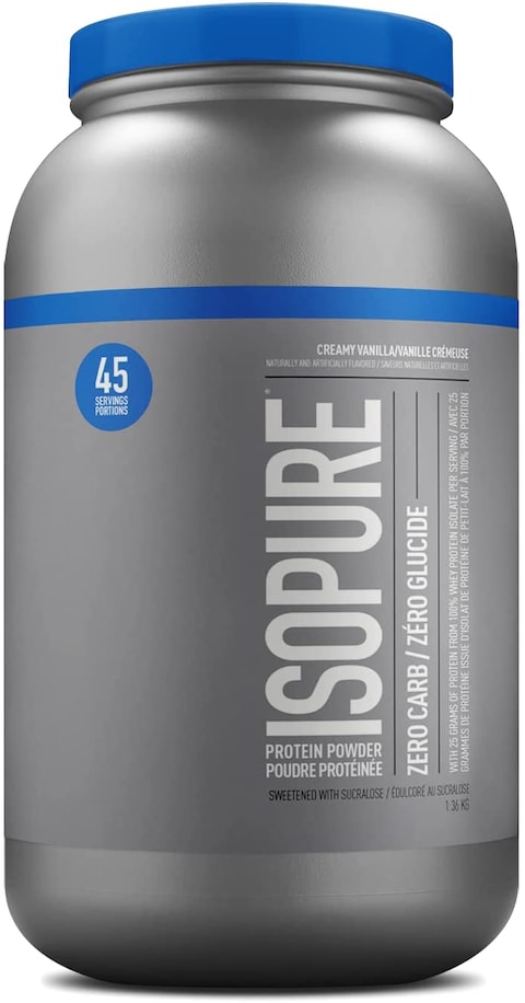 Isopure Zero Carb Protein Powder, 100% Whey Protein Isolate, Gluten Free / Lactose Free, Keto Friendly, Flavor: Creamy Vanilla, 3 Pounds