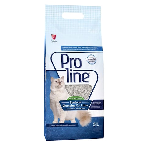Proline Unscented Bentonite Super Clumping Cat Litter 5L
