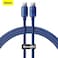 Baseus 100W 4ft USB C To USB C Cable Fast Charge Nylon Braided Type-C Cable for iPhone 15 Pro/iPhone 15 Pro Max/iPhone 15 Plus/iPad Air/iPad/MacBook Samsung S23/Huawei/Xiaomi And Many More Blue Blue