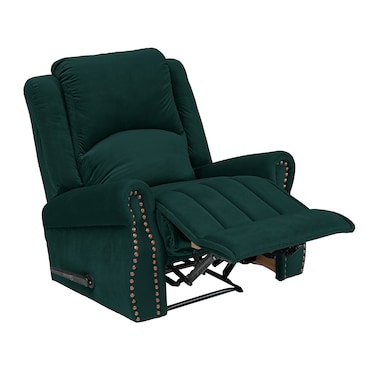 إن هاوس كرسي استرخاء هزاز منجد بالمخمل - أخضر غامق - NZ120