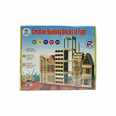 لعبة بناء المدينة الخشبية - 102 قطعة