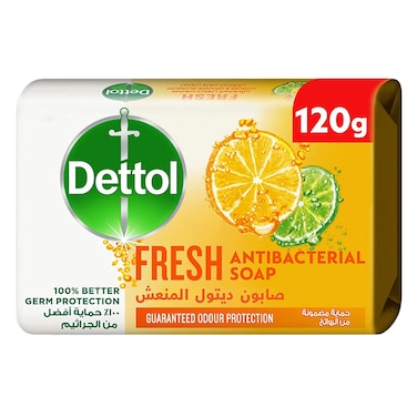 Dettol Fresh Citrus Orange Blossom Anti-Bacterial Bathing Soap Bar 120g