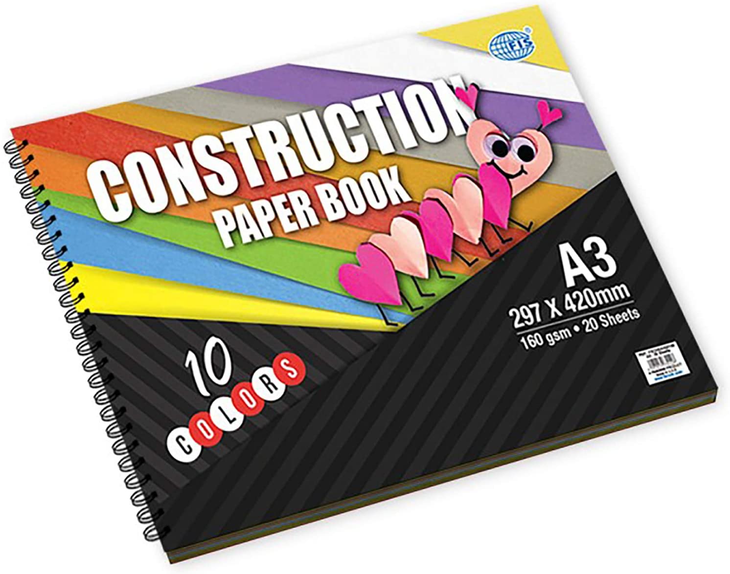 Buy Generic Fis Colored Construction Paper Book With Spiral Binding A3 ...