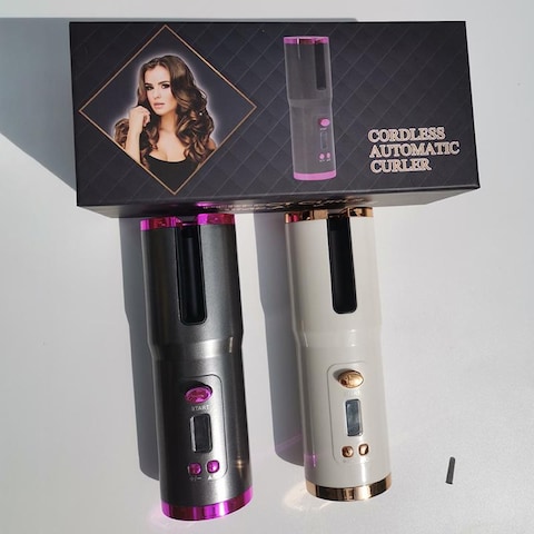 Hair Curler Portable Wireless USB Rechargeable Curling Iron Ceramic Curler Wand Auto Rotating Styling Tools