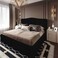 إن هاوس شومت هيكل سرير منجد بالكتان - نفرين - 200×180 سم - أسود
