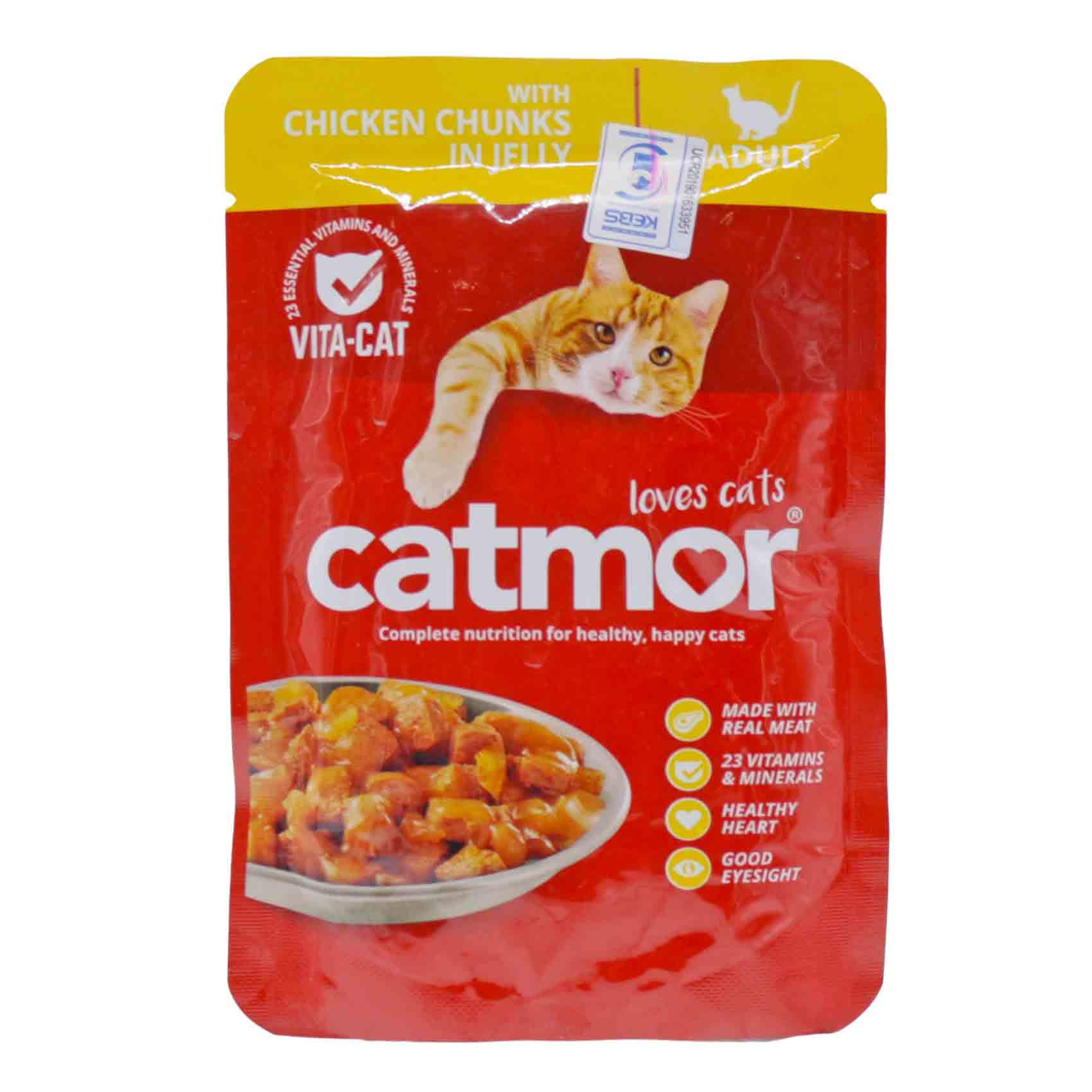 Buy Catmor Chicken Chunks In Jelly Adult Wet Cat Food 85g Online ...