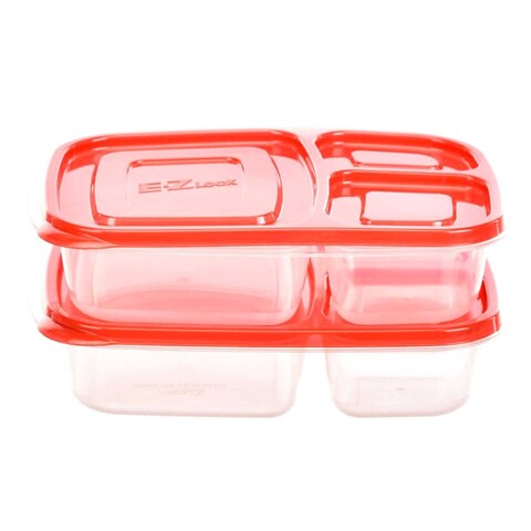 E.Z LOCK REC CONT 965ML 2PC SET RED