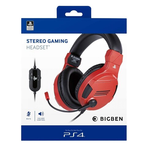 Buy Bigben PS4 Stereo Gaming Headset Red Online Carrefour Lebanon