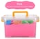 J%J 2000 Grams Magical Play Sand Toy Set With Accessories, Modeling Clay, Never Dries, Build Sandcastles (Pink)