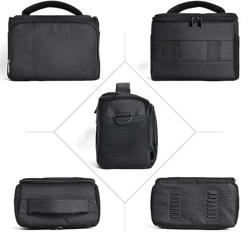COOPIC BL-26 BLACK Messenger CANVAS DSLR Camera Bag Urban Life Shoulder Case for Nikon Sony Canon Olympus Pentex Interchangeable Mirrorless Micro 4/3 Full Frame Lens Digital SLR